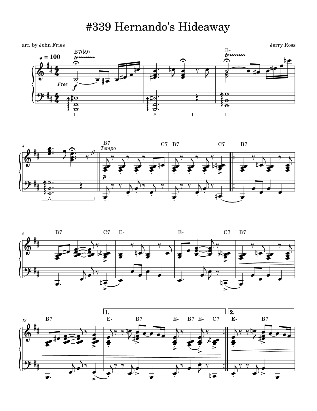 Hernando's Hideaway (arr. John Fries)