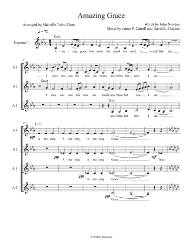 Amazing Grace (arr. Michelle Tolvo-Chan)