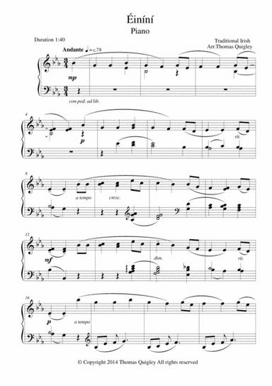 Éiníní (arr. Thomas Quigley)