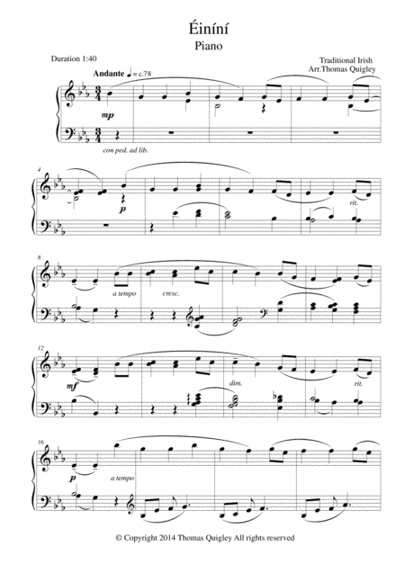 Éiníní (arr. Thomas Quigley)