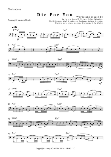 Die For You Remix (arr. Jean Szulc)