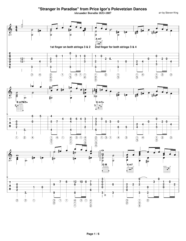 "Stranger In Paradise" from Price Igor's Polevetzian Dances (arr. Steven King)
