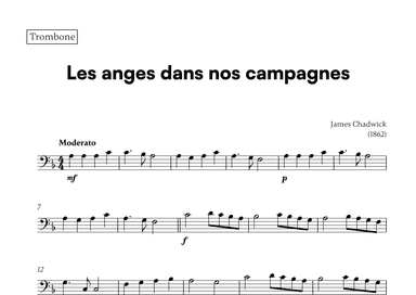 Les anges dans nos campagnes (for Trombone) (arr. Cadenza Editions)