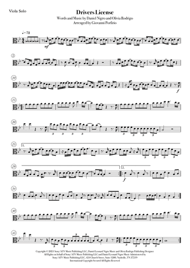 Drivers License (arr. Giovanni Porfirio)