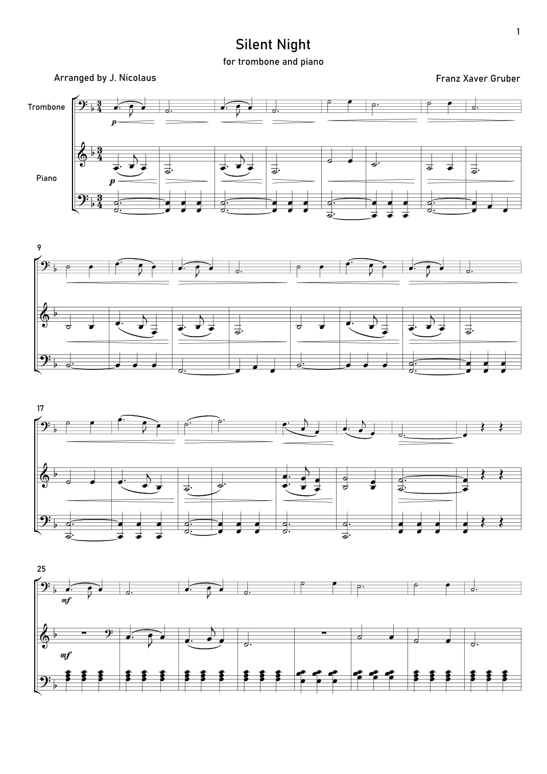 Silent Night (arr. John Nicolaus)