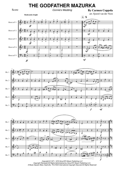 The Godfather Mazurka (arr. Sjoerd van der Veen)