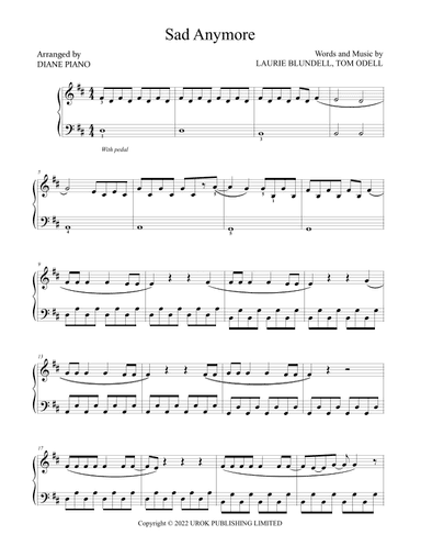 Sad Anymore (arr. Diane Piano)