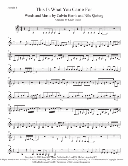 This Is What You Came For (arr. Kevin Busse)