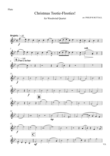 Christmas Tootie-Flooties (Woodwind Quartet) - Set of Parts [x4] (arr. Philip R Buttall)
