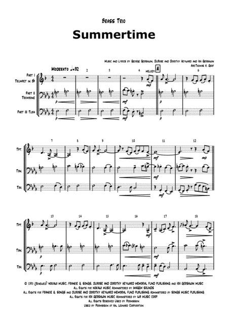 Summertime (arr. Thomas H. Graf)