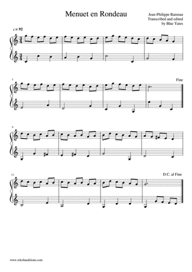 Menuet en Rondeau (Jean-Philippe Rameau) (arr. Blue Yates)