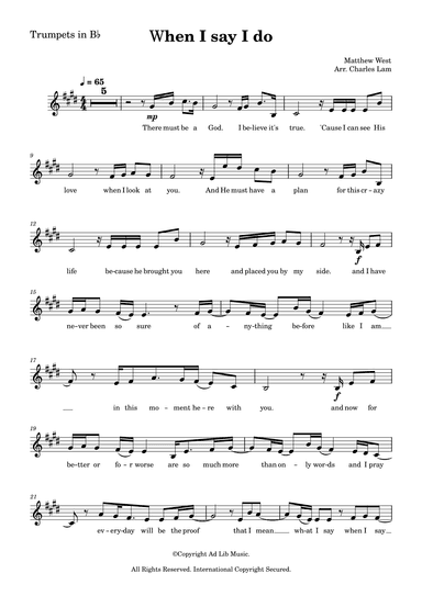When I Say I Do (arr. Charles Lam)
