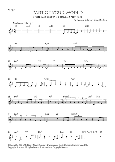 Part Of Your World (reprise) (arr. Alex Nunes Rodrigues)