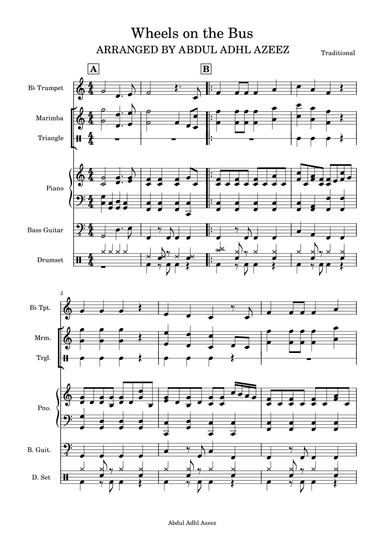 Wheels on the Bus Instrumental (arr. Abdul Adhl Azeez)