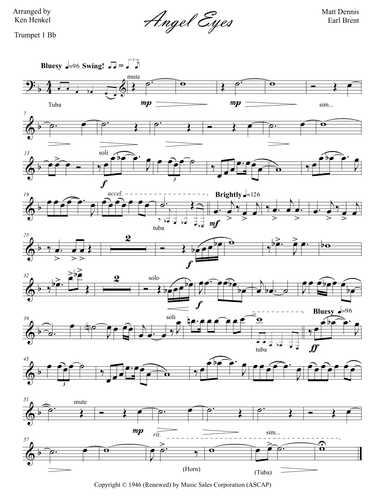 Angel Eyes (arr. Ken Henkel)