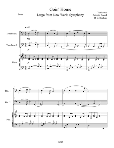 Goin' Home - Largo from New World Symphony (Trombone Duet with Piano Accompaniment) (arr. B. C. Dockery)