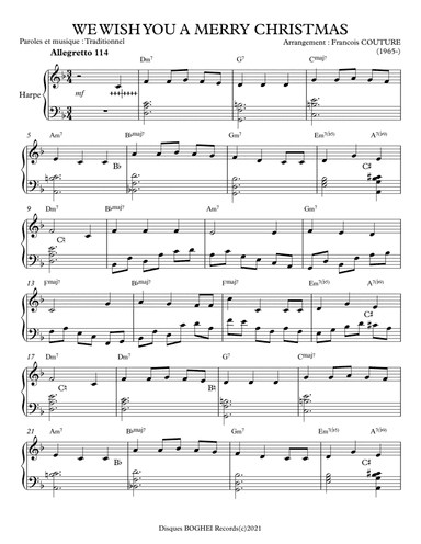 WE WISH YOU A MERRY CHRISTMAS (arr. Francois Couture)