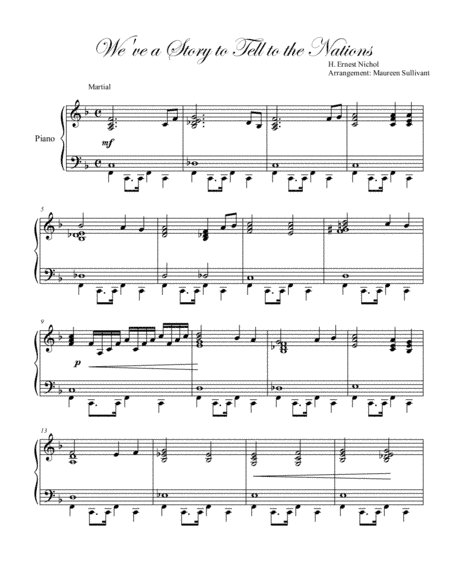 We've a Story to Tell to the Nations (arr. Maureen Sullivant)