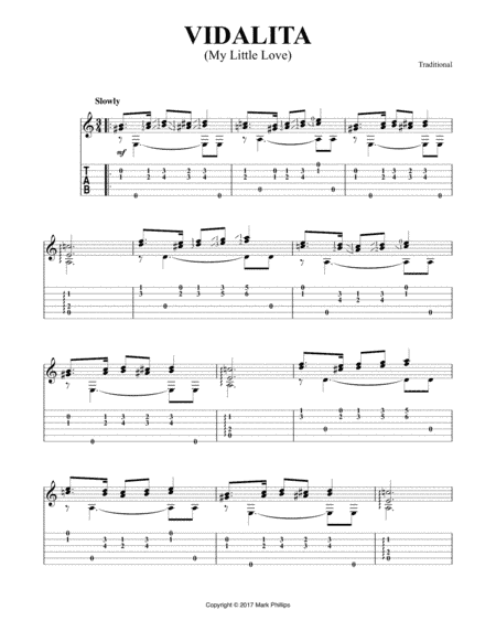 Vidalita (My Little Love) (arr. Mark Phillips)