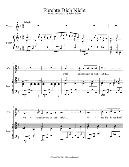 Fürchte Dich Nicht (for medium-high voice)
