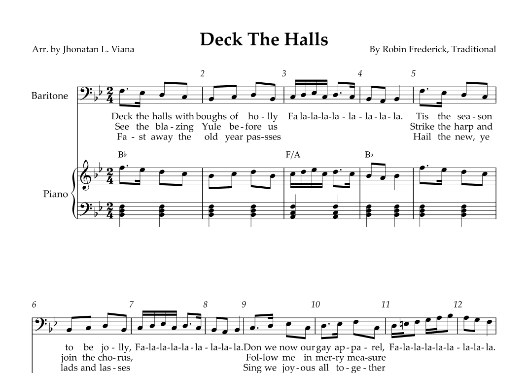 Deck The Halls (arr. Jhonatan Lucio Viana)