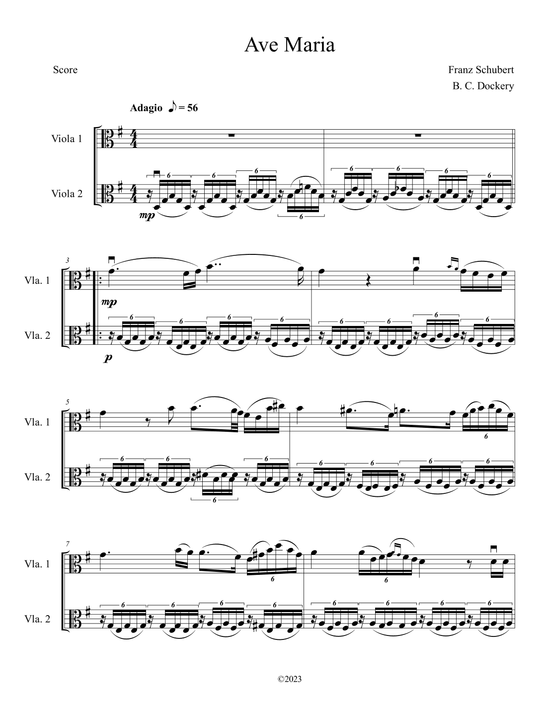 Ave Maria (Viola Duet) (arr. B. C. Dockery)