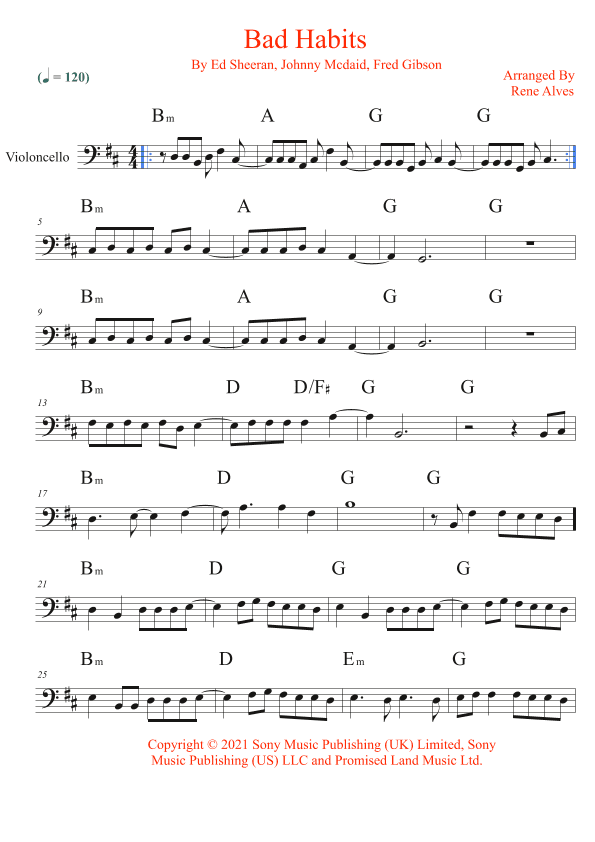 Bad Habits (arr. Rene Alves)
