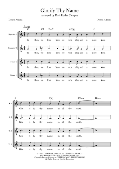 Glorify Thy Name (arr. Davi Rocha Campos)