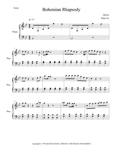 Bohemian Rhapsody (arr. Mina Yu)