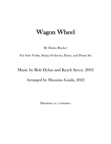 Wagon Wheel (arr. Massimo Guida)