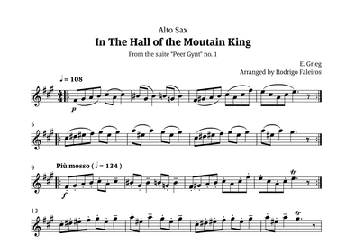 In the Hall of the Mountain King (for alto sax solo) (arr. Rodrigo Faleiros)