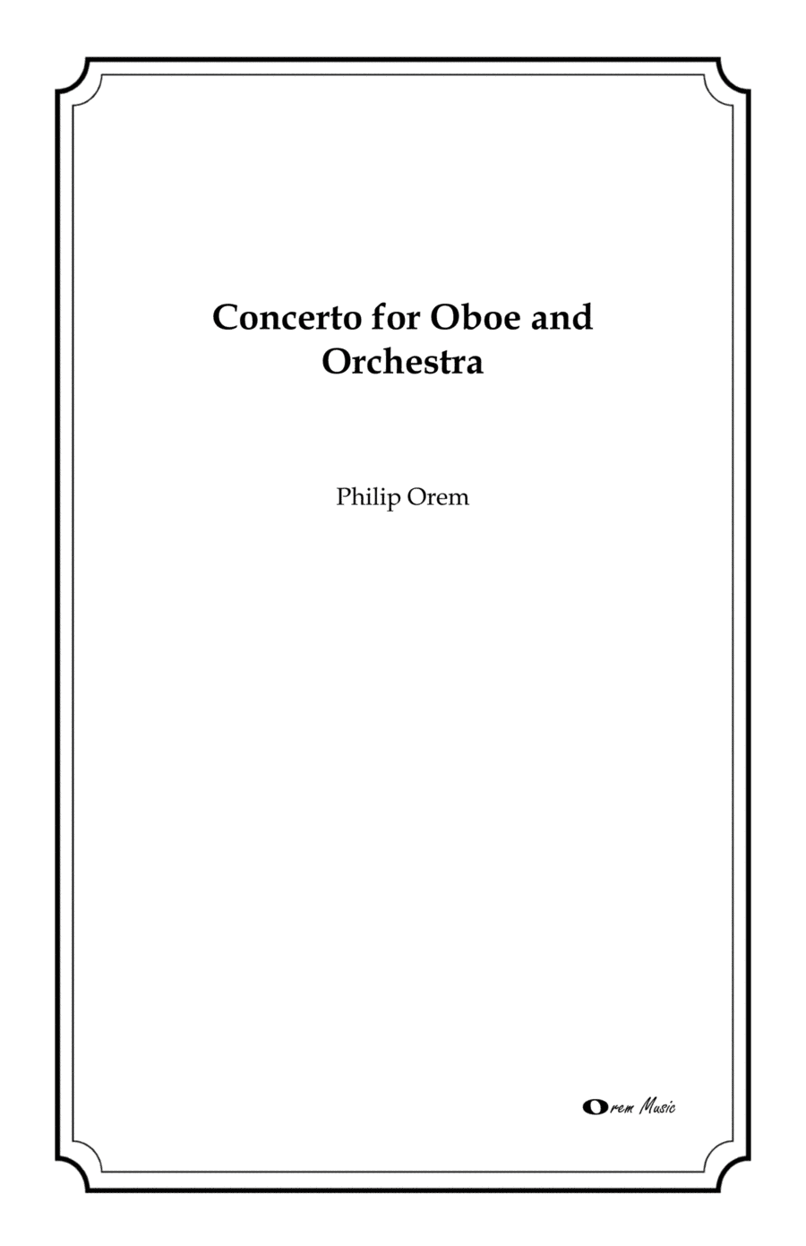 Concerto for Oboe and Orchestra - score and parts