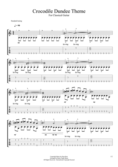 Crocodile Dundee - Main Theme (arr. Rainy Night Music)