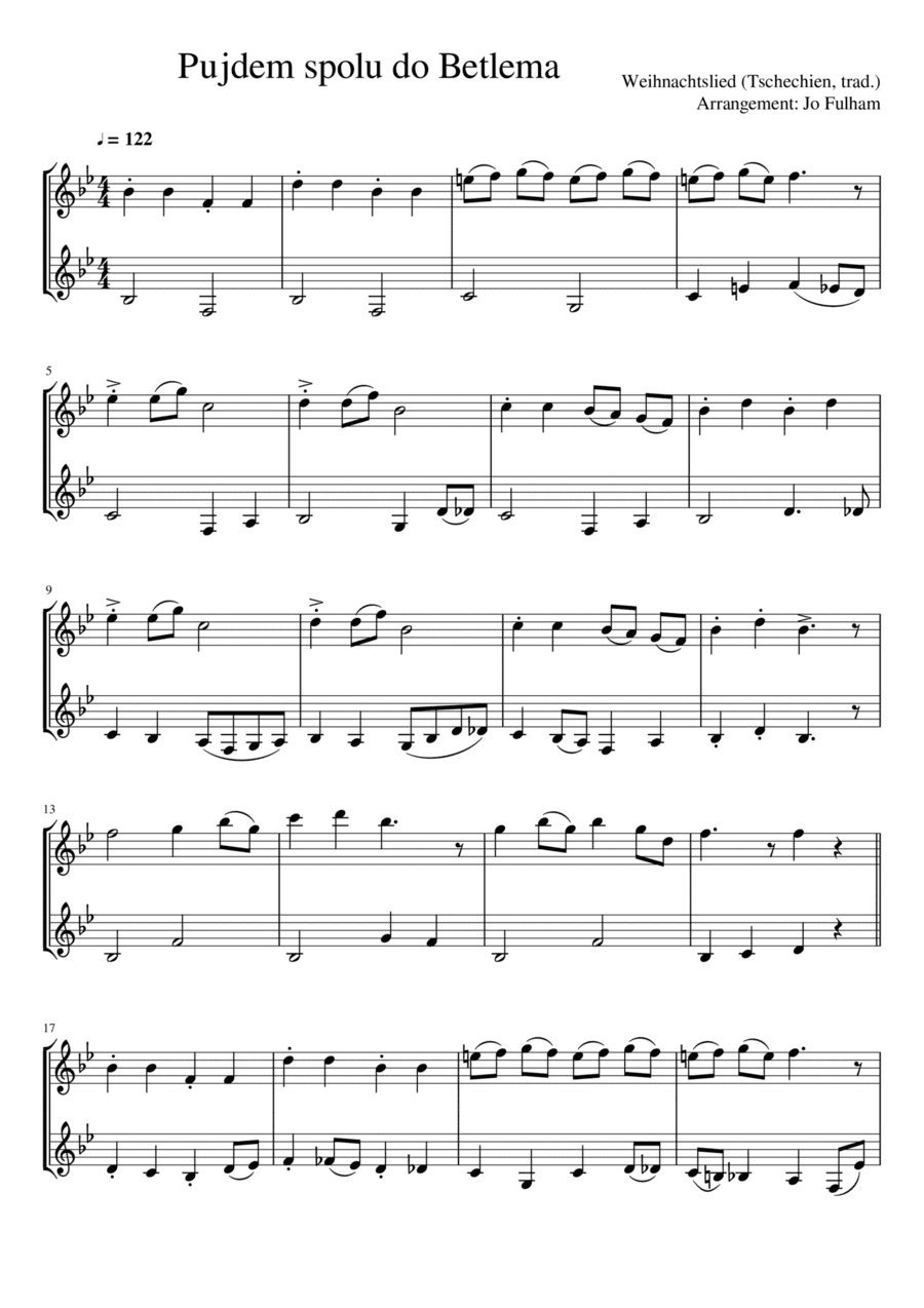 Pujdem spolu do Betlema (arr. Jo Fulham)