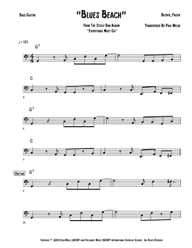 Blues Beach (arr. Accubass)