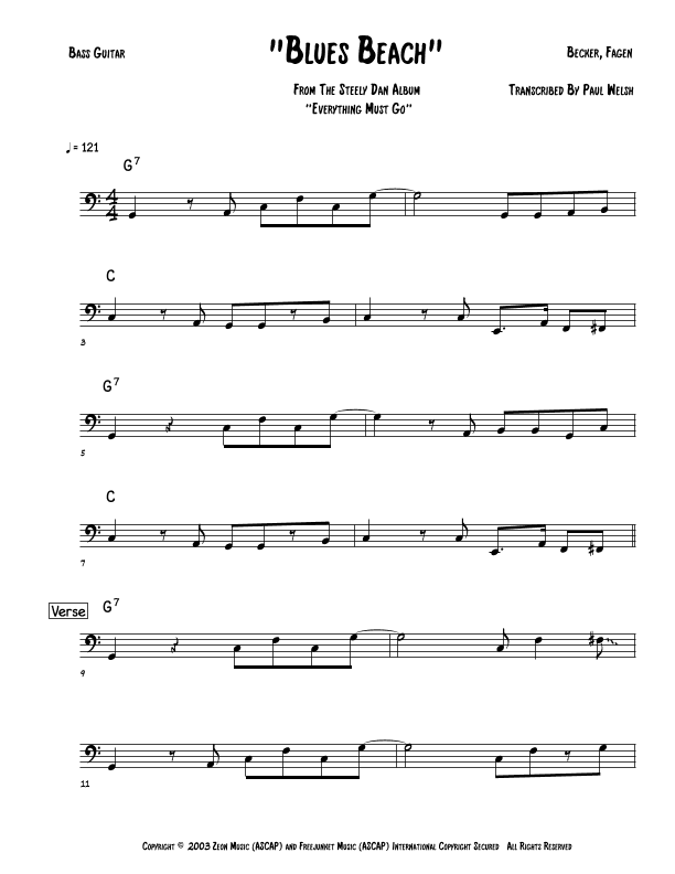 Blues Beach (arr. Accubass)
