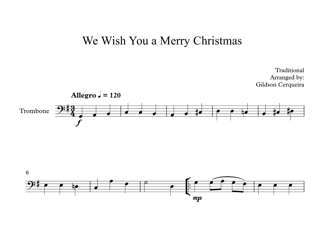 We Wish You a Merry Christmas (arr. Gildson Cerqueira)