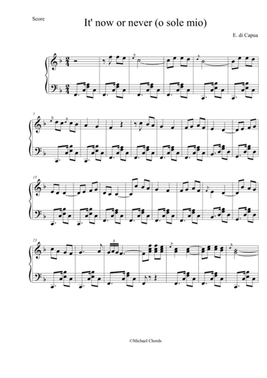 it's now or never (o sole mio) (arr. pianoplayer)