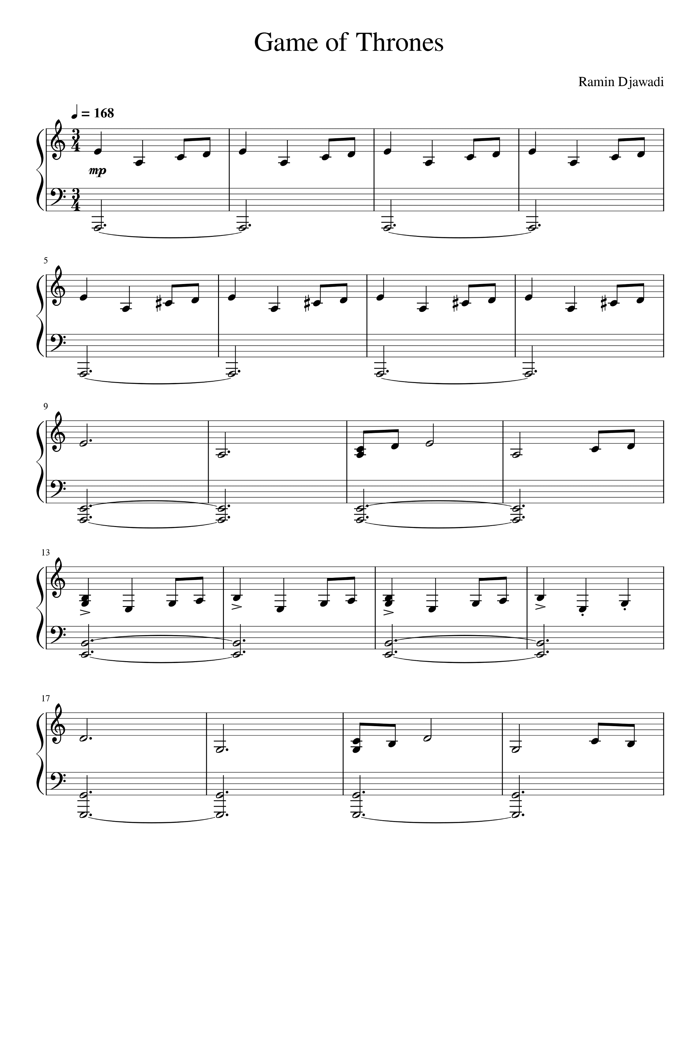 Game Of Thrones (arr. Ramin Djawadi)