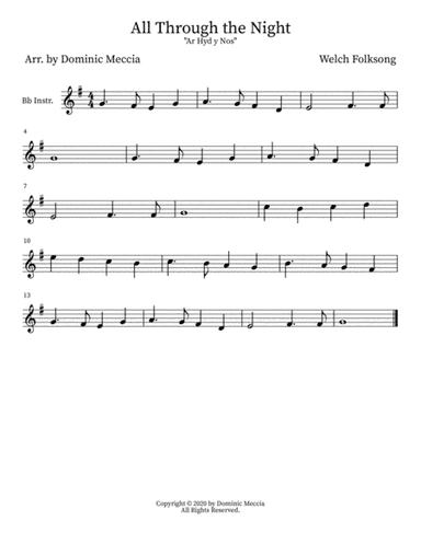 All Through the Night ("Ar Hyd y Nos") (arr. Dominic Meccia)
