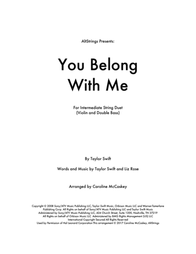 You Belong With Me (arr. Caroline McCaskey)