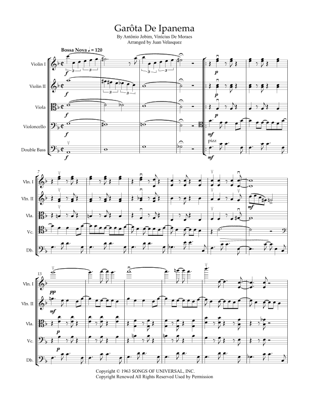 Garôta De Ipanema (arr. Juan Velasquez)