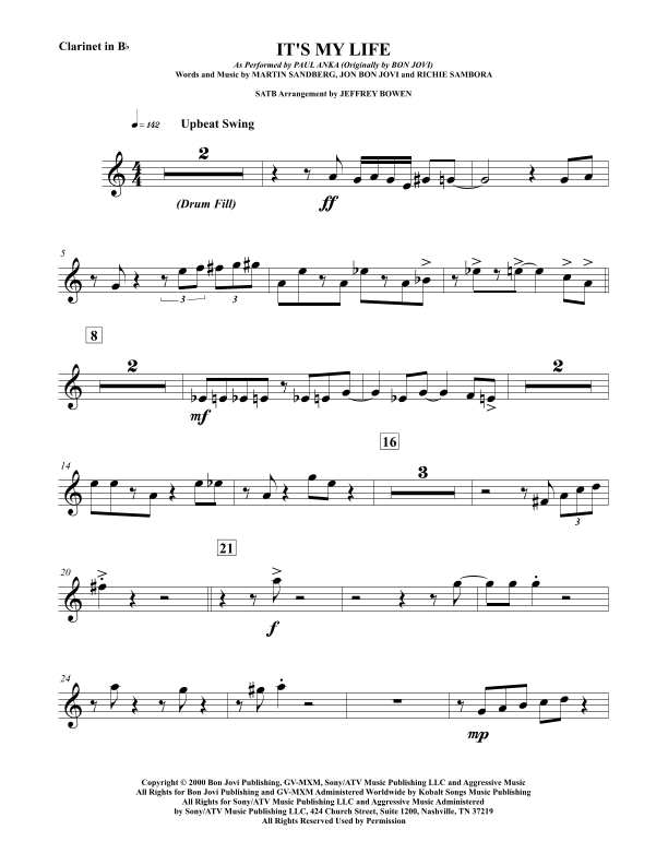 It's My Life (arr. Jeffrey Bowen)