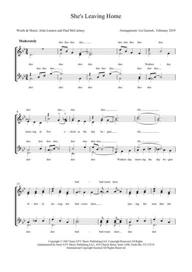 She's Leaving Home (arr. Liz Garnett)