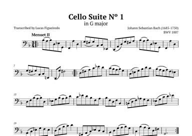 Cello Suite No 1 in G major - Menuet II - Bach (arr. Lucas Figueiredo)