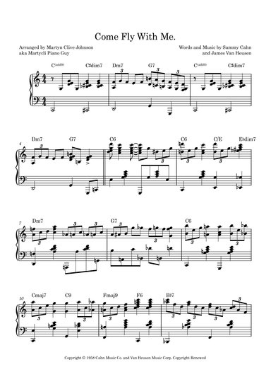 Come Fly With Me (arr. Martyn Clive Johnson (aka Martycli Piano Guy))