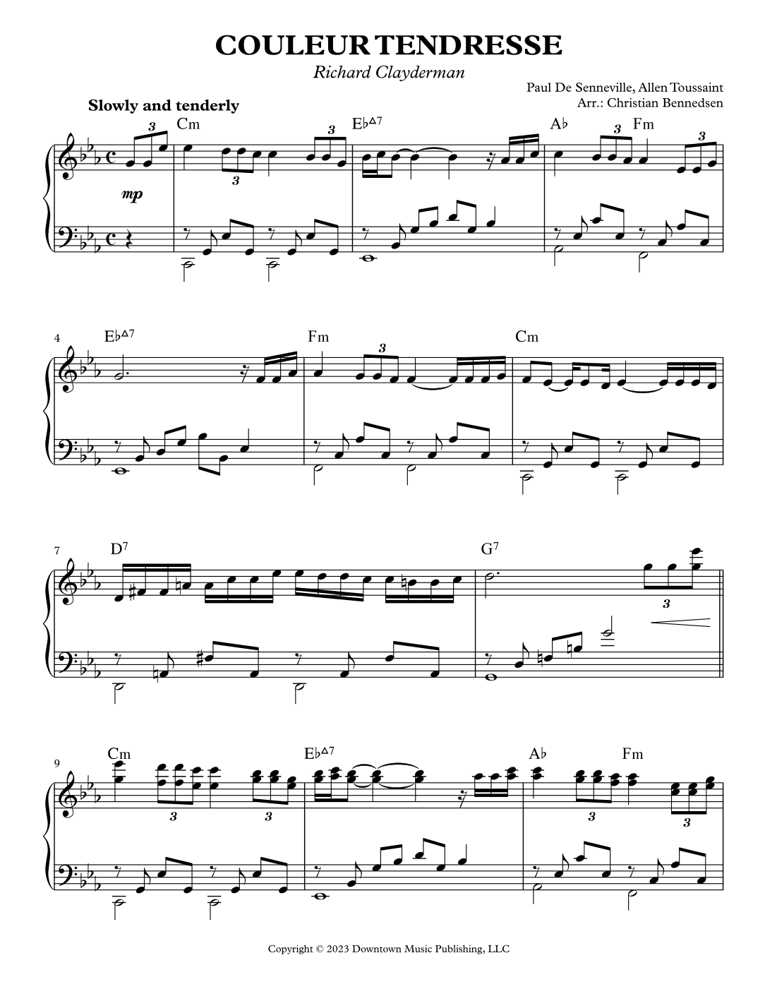 Couleur Tendresse (arr. Christian Bennedsen)