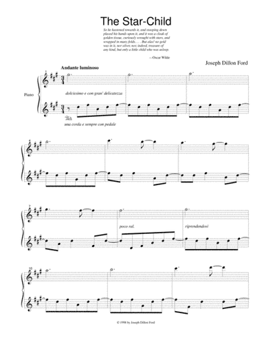 The Star-Child from "A House of Pomegranates" for piano solo
