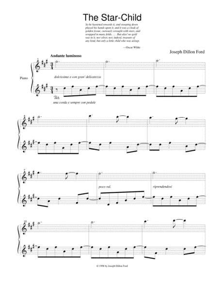 The Star-Child from "A House of Pomegranates" for piano solo
