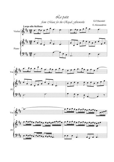 La paix. Violin and piano (arr. Ester Alessandrini)